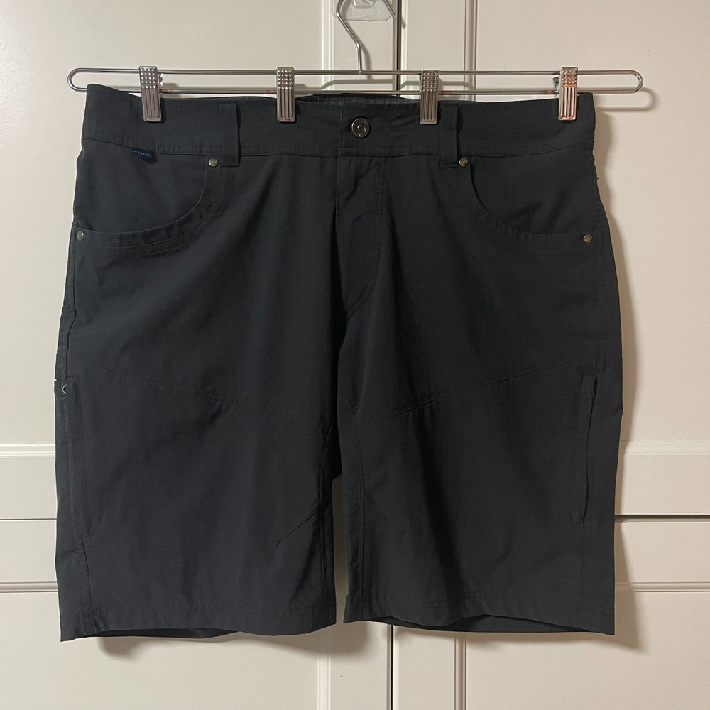 Kuhl Renegade Cargo Shorts Mens 38 Black Technical Ripstop Hiking  10 Inseam